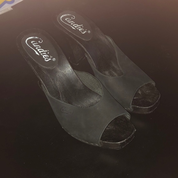 Candie's Shoes - Black Candies open-toe Heels 👠